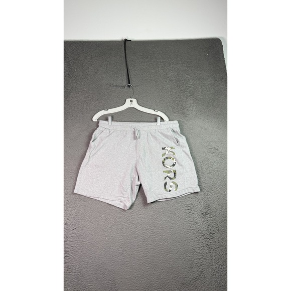 Michael Kors Shorts Mens Large Gray Camo Logo Drawstring Pockets Athletic Casual - Picture 1 of 8